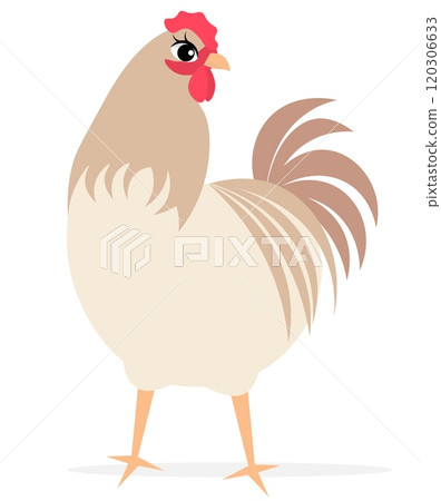 Farm Animals. Cute farm. Cute chicken on a white background. Collection of farm animals. Baby flat vector illustration. 120306633