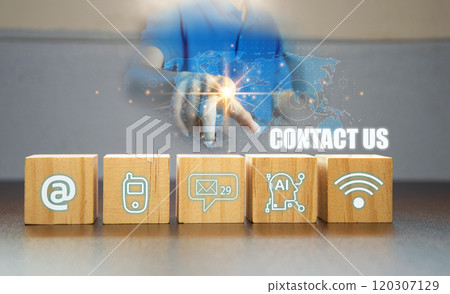 Contact us or our customer support hotline where people connect. and touch the contact icon on the virtual screen Contact us or our customer support hotline where people connect. and touch the contact icon on the virtual screen 120307129