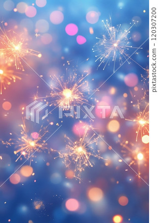 Colorful fireworks illuminate the night sky during a festive celebration in the city 120307200