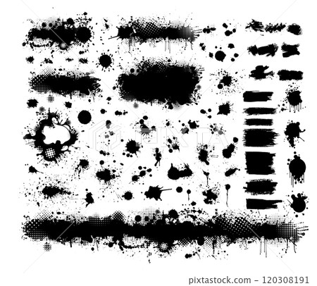 Splatter Paint Texture . Black Spray Blot of Ink. Place illustration Over any Object to Create Grungy Effect . hand drawn. Not AI, Vector Splatter Paint Texture . Black Spray Blot of Ink. Place illustration Over any Object to Create Grungy Effect . hand drawn. Not AI, Vector 120308191
