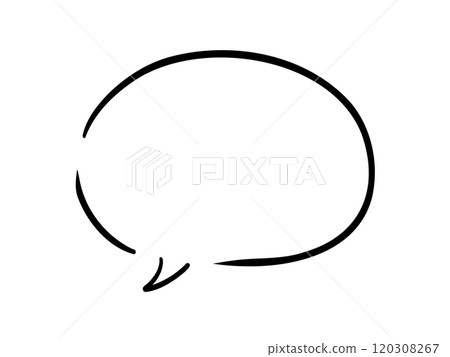 Simple pen handwritten speech bubble vector 120308267