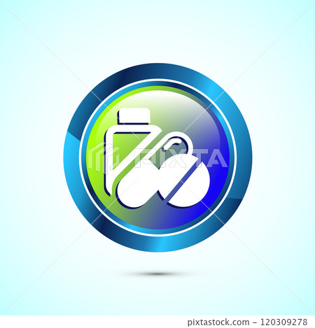 Medicine pills icon design illustration, Medical drugs icon sign. Button design Medicine pills icon design illustration, Medical drugs icon sign. Button design 120309278
