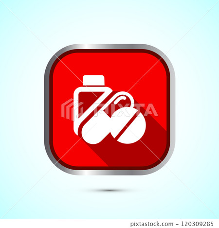 Medicine pills icon design illustration, Medical drugs icon sign. Button design Medicine pills icon design illustration, Medical drugs icon sign. Button design 120309285