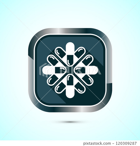 Medicine pills icon design illustration, Medical drugs icon sign. Button design 120309287