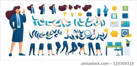 Constructor for creating a Businesswoman N7. Create your own Businessman character with a Set of hands and feet. Flat 2D characters Constructor for creating a Businesswoman N7. Create your own Businessman character with a Set of hands and feet. Flat 2D characters 120309318