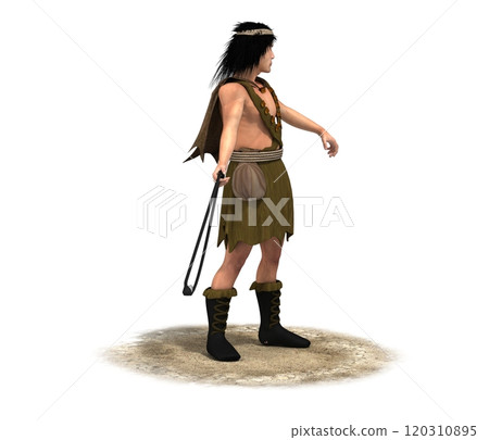 warrior character, contour visualization, 3D illustration, sketch, outline 120310895