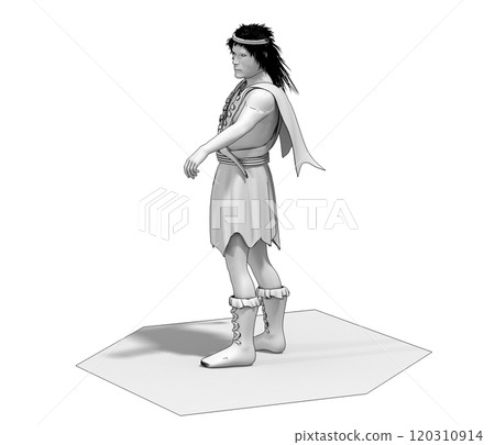 warrior character, contour visualization, 3D illustration, sketch, outline warrior character, contour visualization, 3D illustration, sketch, outline 120310914