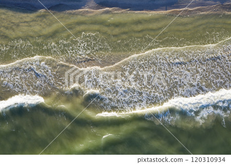 surf, waves on the seashore, top view surf, waves on the seashore, top view 120310934