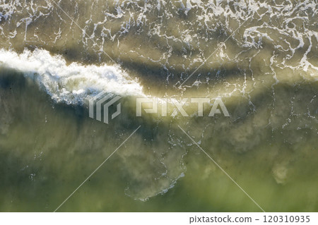 surf, waves on the seashore, top view surf, waves on the seashore, top view 120310935