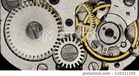 old mechanism on background of old metal cogwheels 120311105
