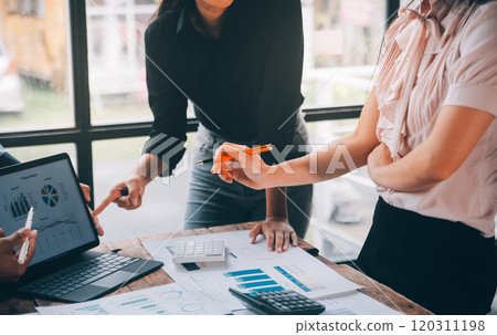 Fund managers team consultation and discuss about analysis Investment stock market at office Fund managers team consultation and discuss about analysis Investment stock market at office 120311198
