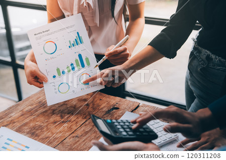 Fund managers team consultation and discuss about analysis Investment stock market at office Fund managers team consultation and discuss about analysis Investment stock market at office 120311208