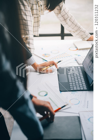 Fund managers team consultation and discuss about analysis Investment stock market at office Fund managers team consultation and discuss about analysis Investment stock market at office 120311232