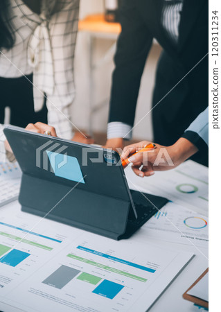 Fund managers team consultation and discuss about analysis Investment stock market at office Fund managers team consultation and discuss about analysis Investment stock market at office 120311234