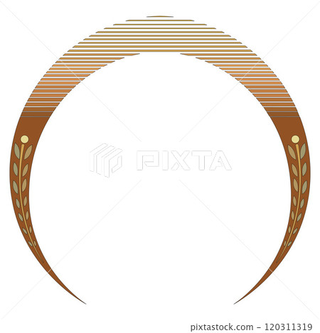 Open layer vector with gilded moon and crescent design 120311319