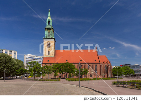 St. Mary's Church on Alexanderplatz in Berlin on a sunny day, Germany St. Mary's Church on Alexanderplatz in Berlin on a sunny day, Germany 120311341