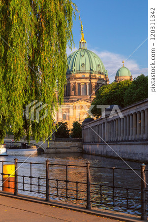 Embankment of the Spree River and Berlin Museum Island at sunset. Germany. Embankment of the Spree River and Berlin Museum Island at sunset. Germany. 120311342