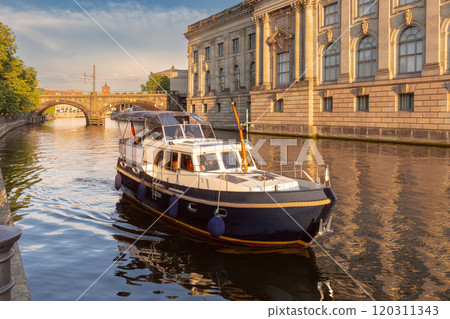 Embankment of the Spree River and Berlin Museum Island at sunset. Germany. Embankment of the Spree River and Berlin Museum Island at sunset. Germany. 120311343