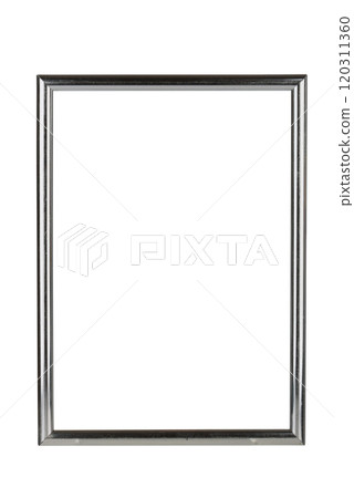 Empty metal photo frame isolated on white background. 120311360