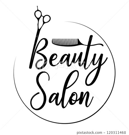 Beauty salon symbol design with scissors and comb 120311468