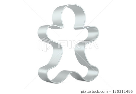 Gingerbread man cookie cutter. 3D rendering 120311496