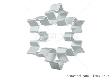 Winter Snowflake Cookie Cutter. 3D rendering 120311503