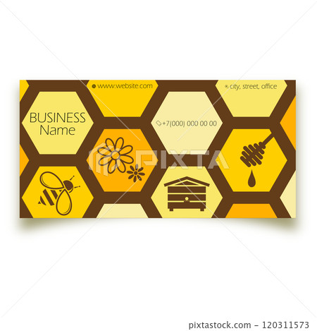 Business card concept for beekeeping, production and sale of honey Business card concept for beekeeping, production and sale of honey 120311573