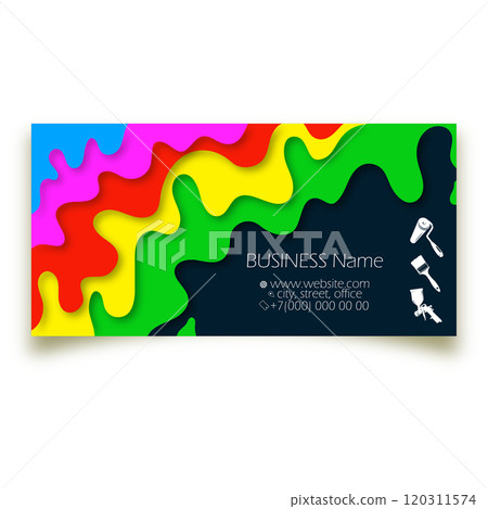 Business card concept for painter and painting work Business card concept for painter and painting work 120311574