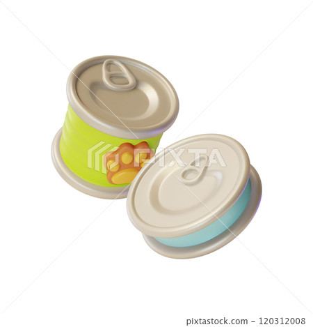 3d Dog and Cat Canned Food Pet Concept Cartoon Design Style Isolated on a White Background. Vector illustration of Tin Cans 3d Dog and Cat Canned Food Pet Concept Cartoon Design Style Isolated on a White Background. Vector illustration of Tin Cans 120312008