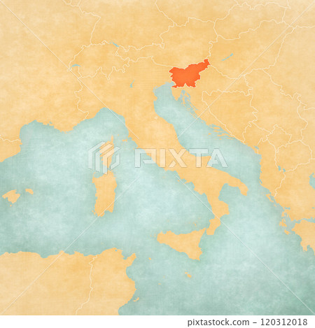 Map of Italian Peninsula - Slovenia 120312018