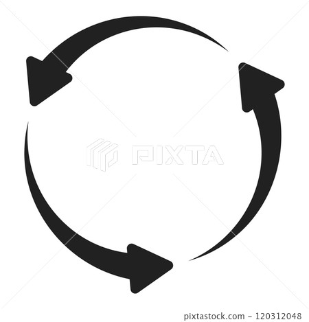 A set of circular arrow icons. Forward icon. Two to eight arrows in a cycle. Symbol of renewal, repetition, recycling. Vector illustration A set of circular arrow icons. Forward icon. Two to eight arrows in a cycle. Symbol of renewal, repetition, recycling. Vector illustration 120312048