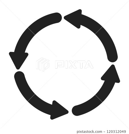 A set of circular arrow icons. Forward icon. Two to eight arrows in a cycle. Symbol of renewal, repetition, recycling. Vector illustration A set of circular arrow icons. Forward icon. Two to eight arrows in a cycle. Symbol of renewal, repetition, recycling. Vector illustration 120312049