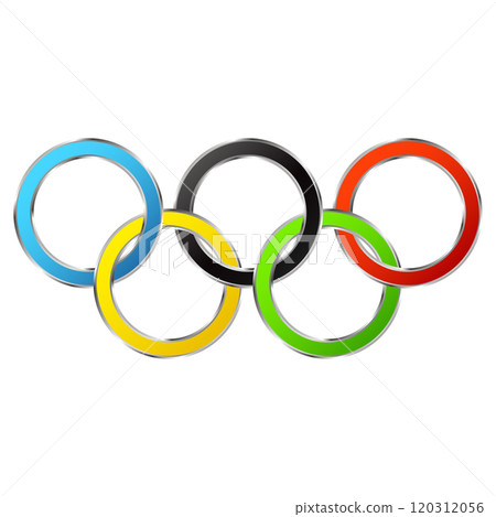 Colored interlocking rings symbol of the Olympic Games 120312056