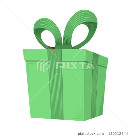 Vector green gift box isolated on white background 120312344