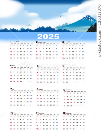 A 2025 calendar full of beauty and serenity 120312370