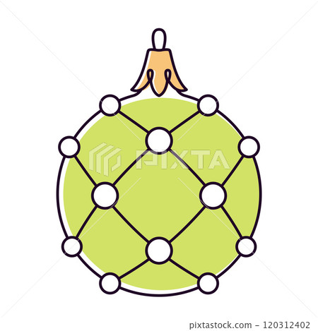 Vector christmas ball doodle style. Hand drawn line art isolated globe 120312402