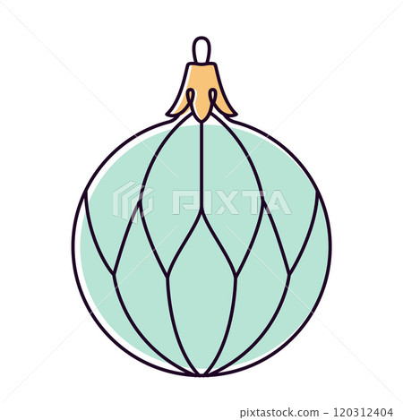 Vector christmas ball doodle style. Hand drawn line art isolated globe 120312404