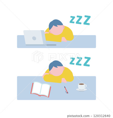 Man sleeping at desk 120312640