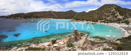 Sardegna (Sardinia) Italy. Best scenic beaches in south part. Beautiful Punta Molentis 120312819