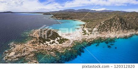 Sardegna (Sardinia) Italy. Best scenic beaches in south part. Beautiful Punta Molentis Sardegna (Sardinia) Italy. Best scenic beaches in south part. Beautiful Punta Molentis 120312820