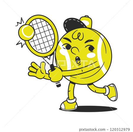 Tennis ball character playing game 120312979