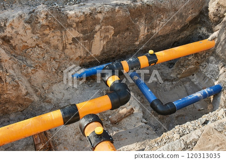Construction site utility pipes hole Construction site utility pipes hole 120313035