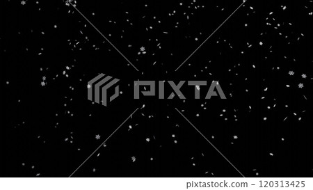 Falling snowflakes on black background. Snowfall on black background. 120313425