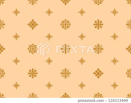 Snowflakes seamless pattern. Winter background with geometric snowflakes of different shapes. Christmas and New Year design for wrapper, banner, and poster. Vector illustration 120313999