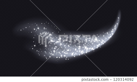 Silver magic cloud with sparkles, stardust sparkling background. Glowing glitter smoke trail. Silver magic cloud with sparkles, stardust sparkling background. Glowing glitter smoke trail. 120314092