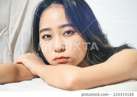 Beauty portrait of a young woman with beautiful features 120314188