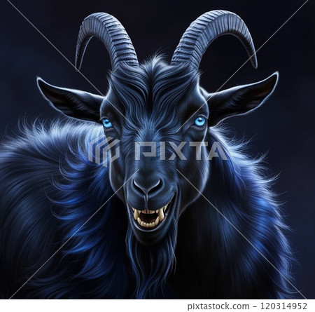 Creepy black goat 120314952
