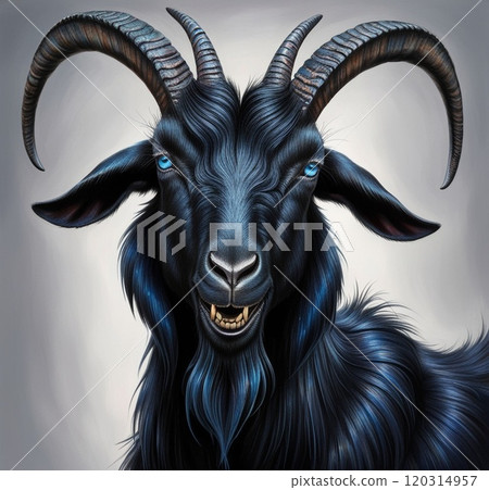 Creepy black goat 120314957