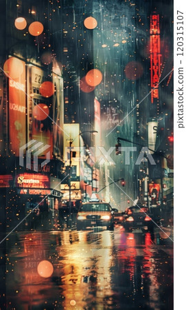 Raindrops on a window overlooking a city street. Rainy day atmosphere. Raindrops on a window overlooking a city street. Rainy day atmosphere. 120315107