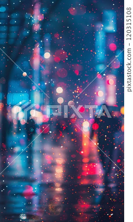 Blurry city scene with rain on glass. Abstract background. 120315108